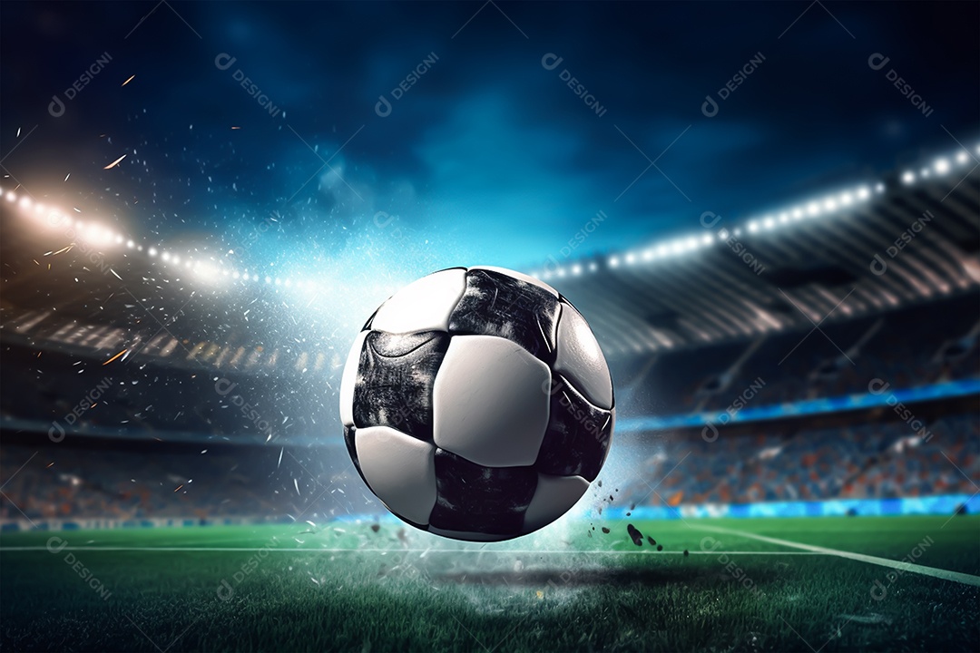 Bola de futebol sobre campo