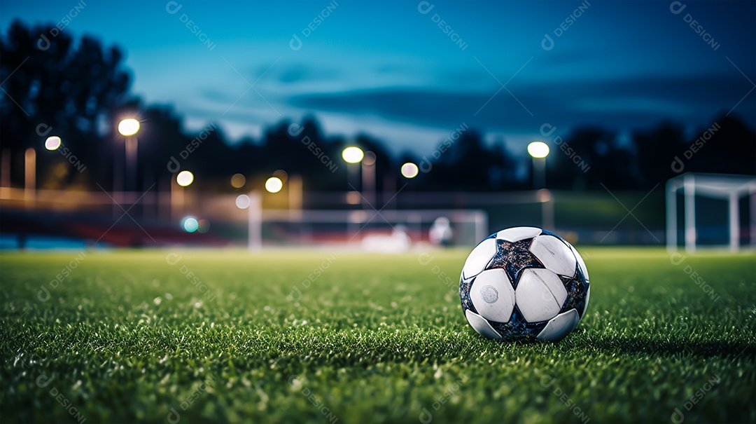 Bola de futebol sobre campo