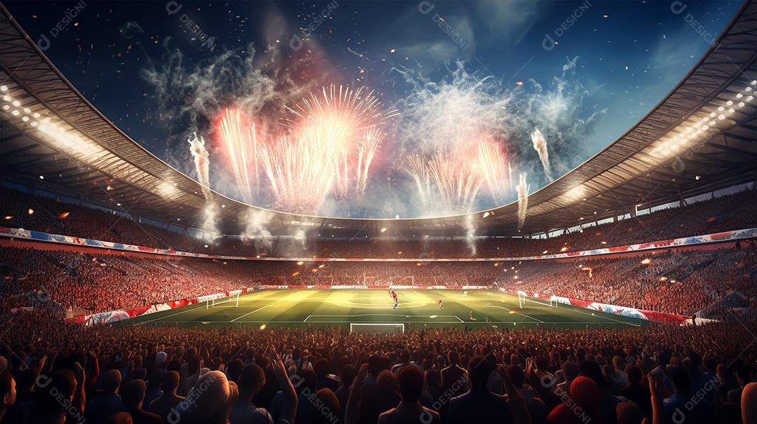 Imagem realista de campo de futebol