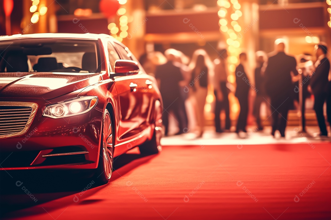 Retrato realista de carro esportivo sobre uma estrada