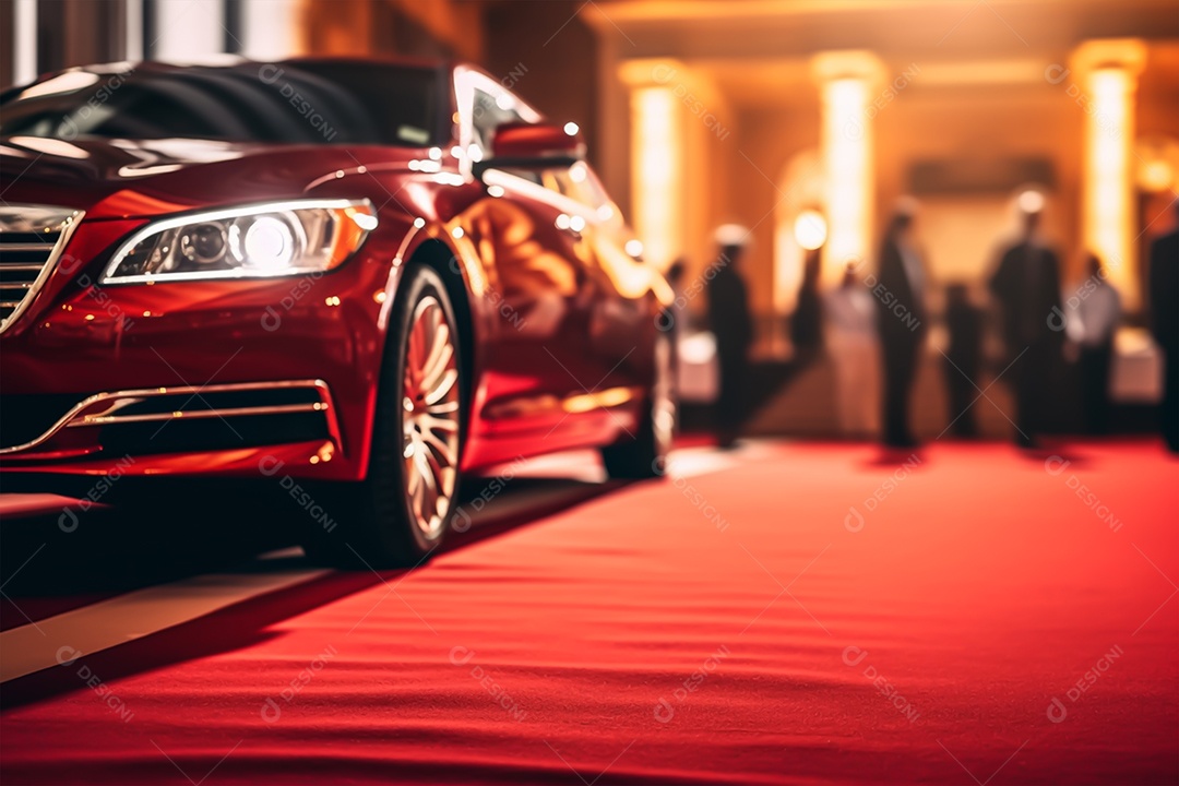 Retrato realista de carro esportivo sobre uma estrada