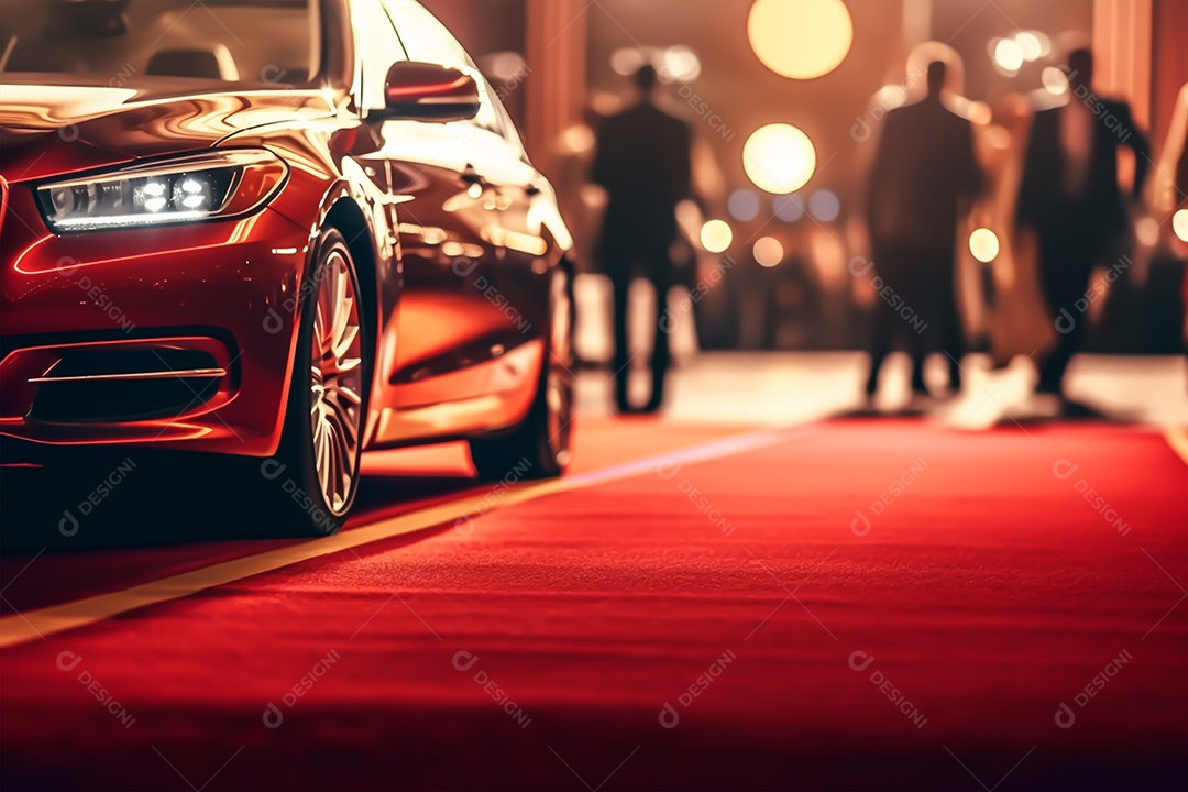 Retrato realista de carro esportivo sobre uma estrada