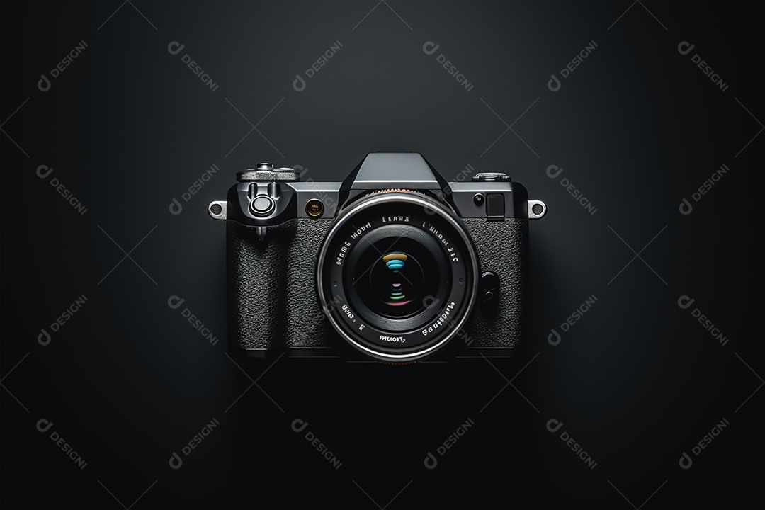 Câmera fotográfica sobre fundo isolado