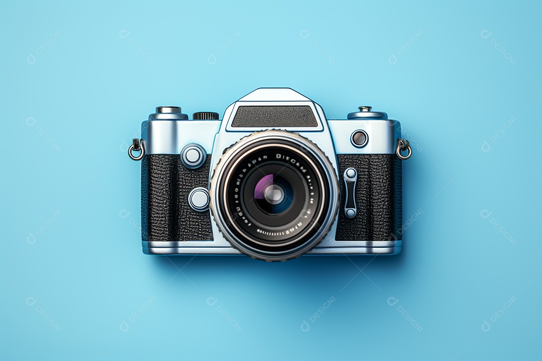Câmera fotográfica sobre fundo isolado