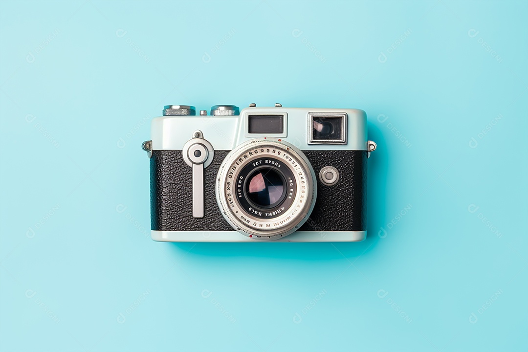 Câmera fotográfica sobre fundo isolado