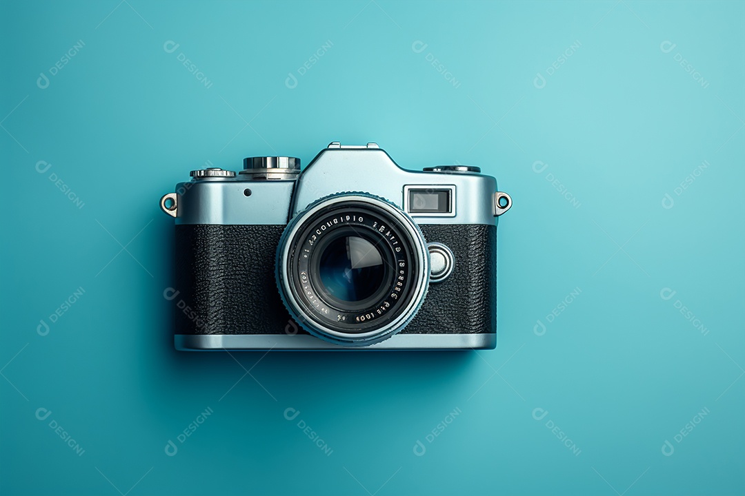 Câmera fotográfica sobre fundo isolado