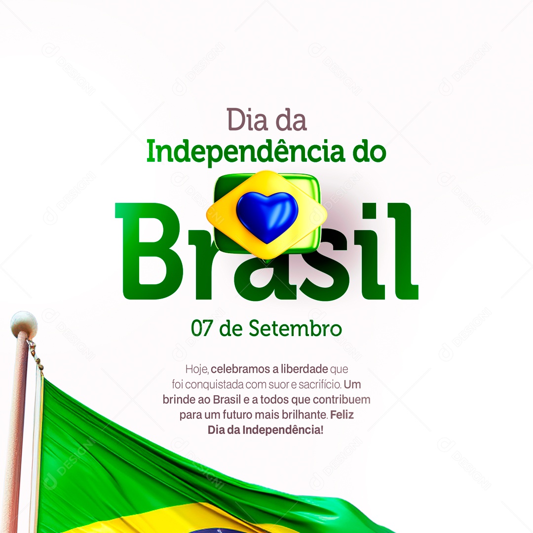 Social Media Celebramos a Liberdade Dia Da Independência PSD Editável