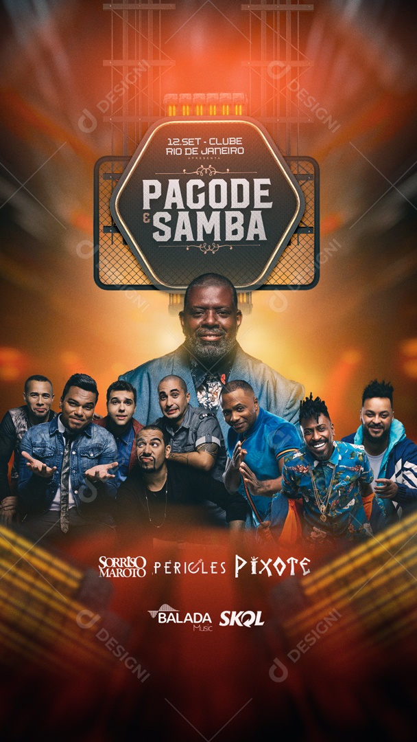 Social Media Flyer Story Pagode Samba PSD Editável