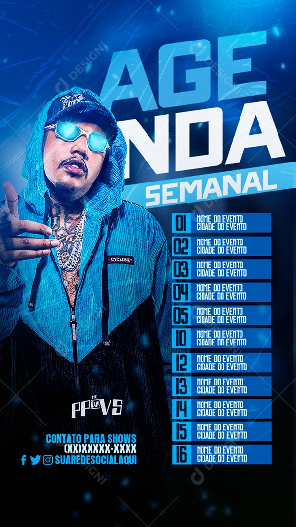 Flyer Story PP da VS Agenda Semanal Social Media PSD Editável