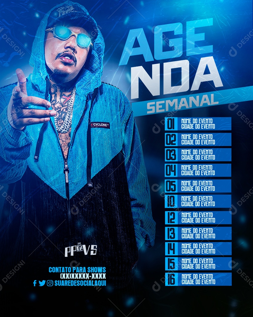 Flyer Feed PP da VS Agenda Semanal Social Media PSD Editável