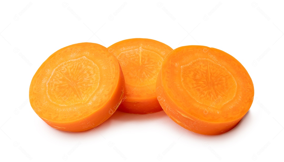 Fatias de cenoura lindas frescas