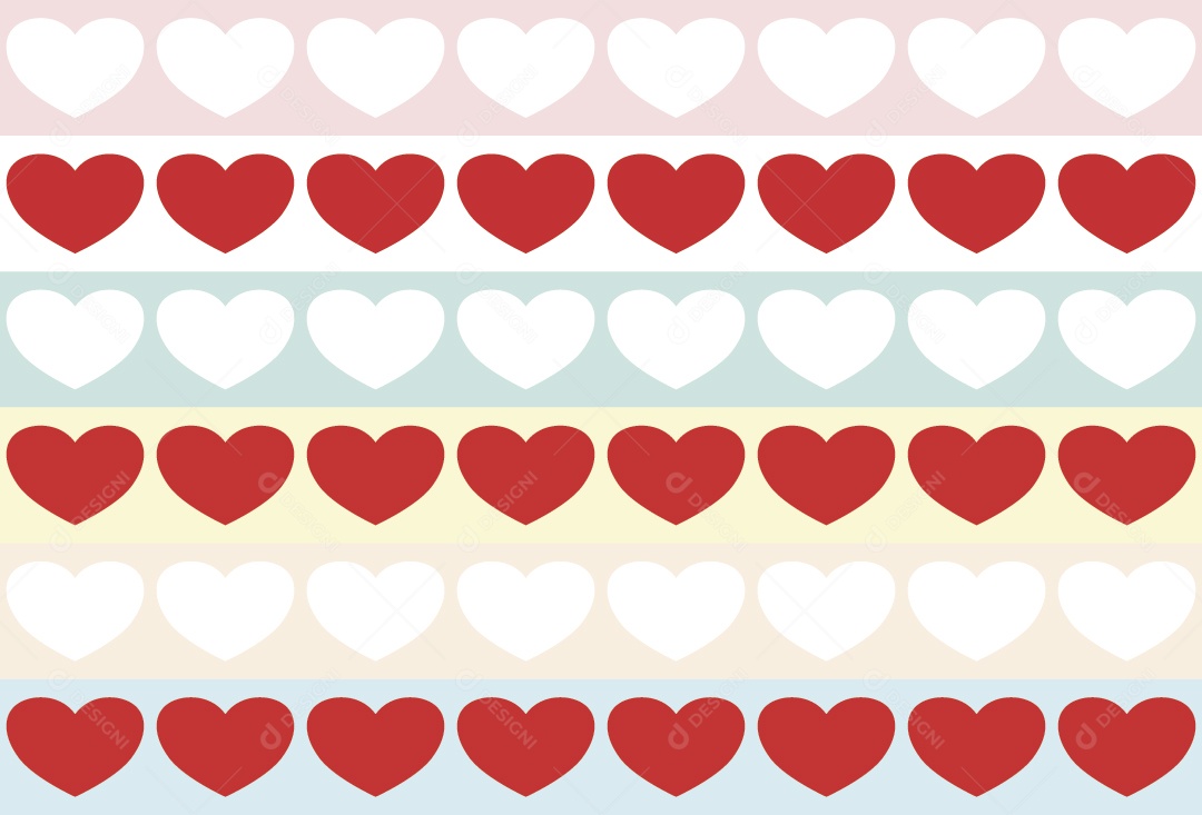 Padrão de Corações Ilustração Vetor EPS