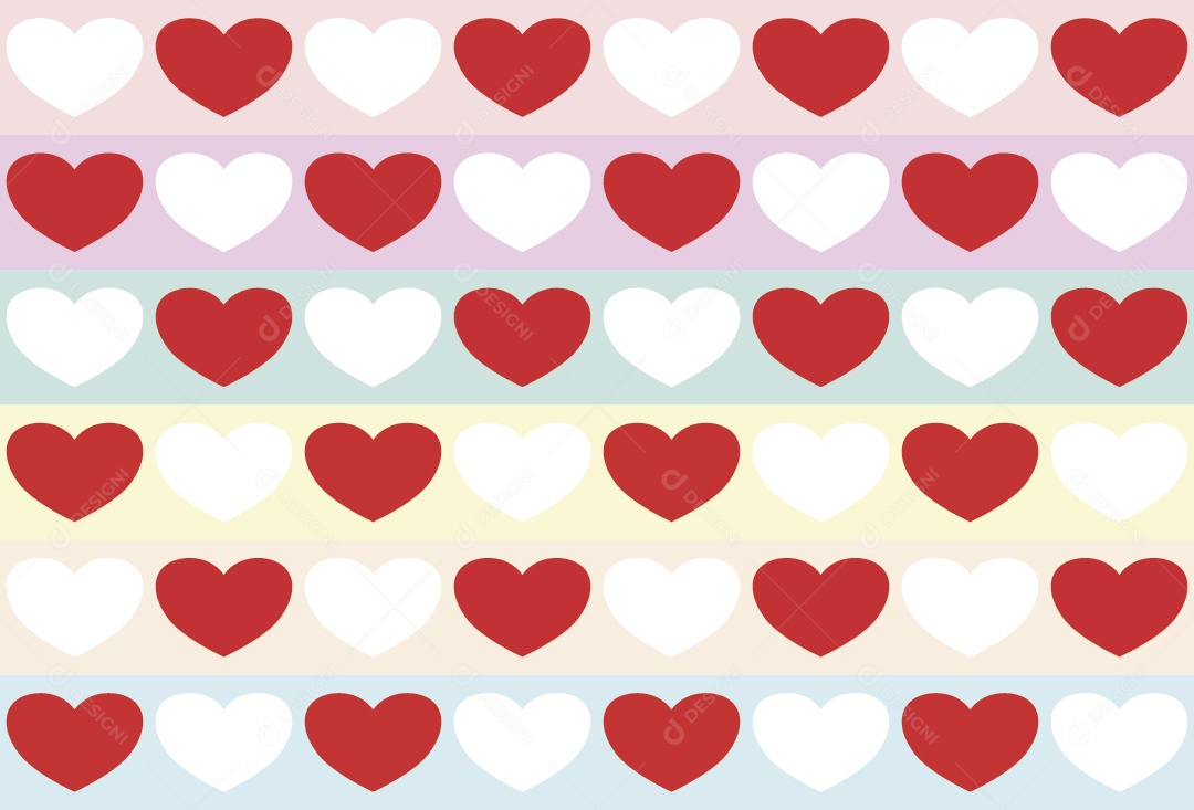 Padrão de Corações Ilustração Vetor EPS