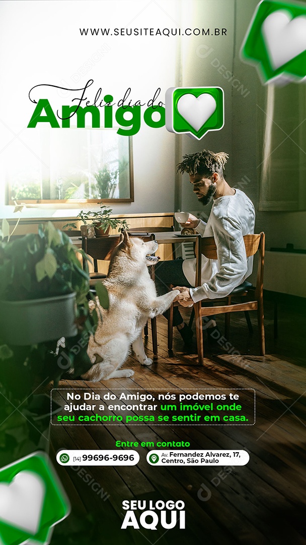 Social Media Feliz Dia Do Amigo Se Sentir Em Casa PSD Editável