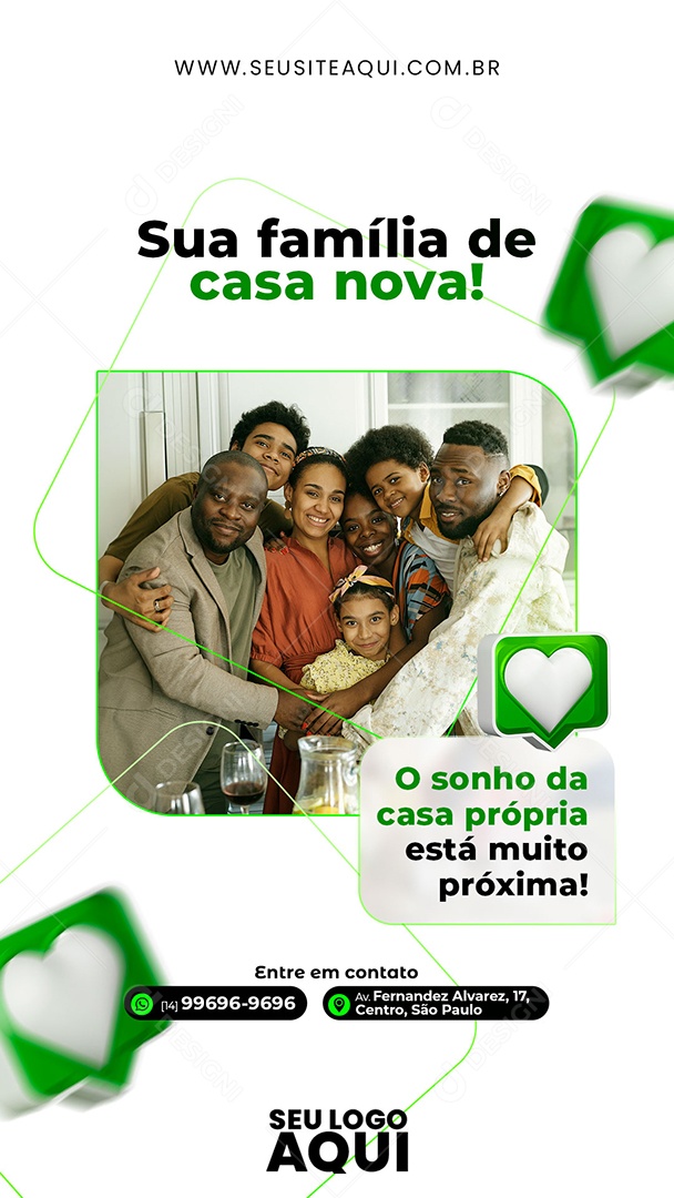 Social Media Story Sua Família De Casa Nova PSD Editável