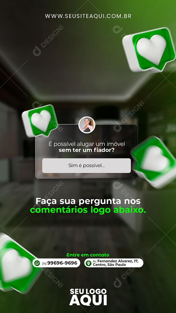 Story Caixa De Pergunta Imobiliária Social Media PSD Editável