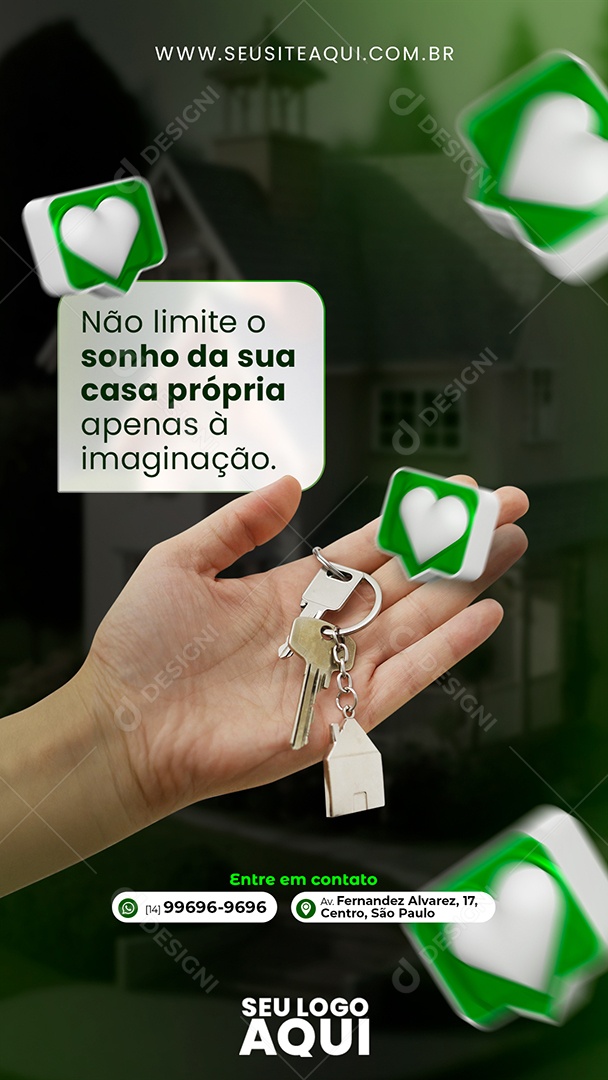 Social Media Story Sonho da Sua Própria Casa Imobiliária PSD Editável