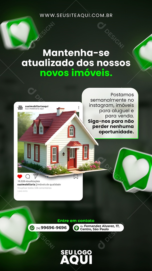 Social Media Story Novos Imóveis Imobiliária PSD Editável