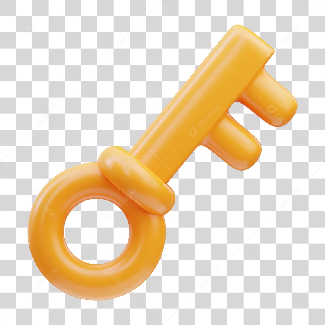 Elemento 3D Chave de Porta PNG Transparente