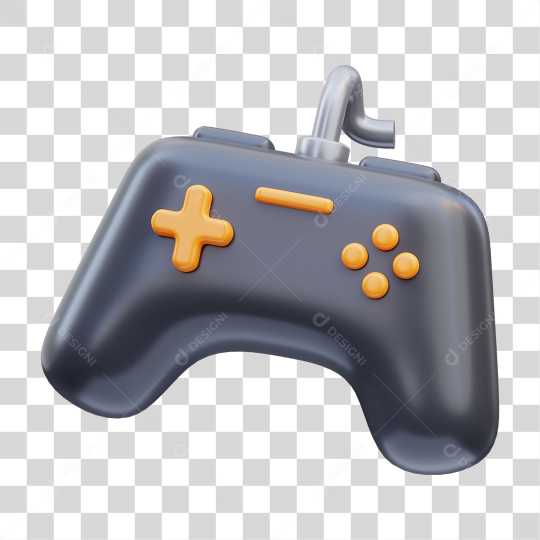 Elemento 3D Controle de Video Game PNG Transparente