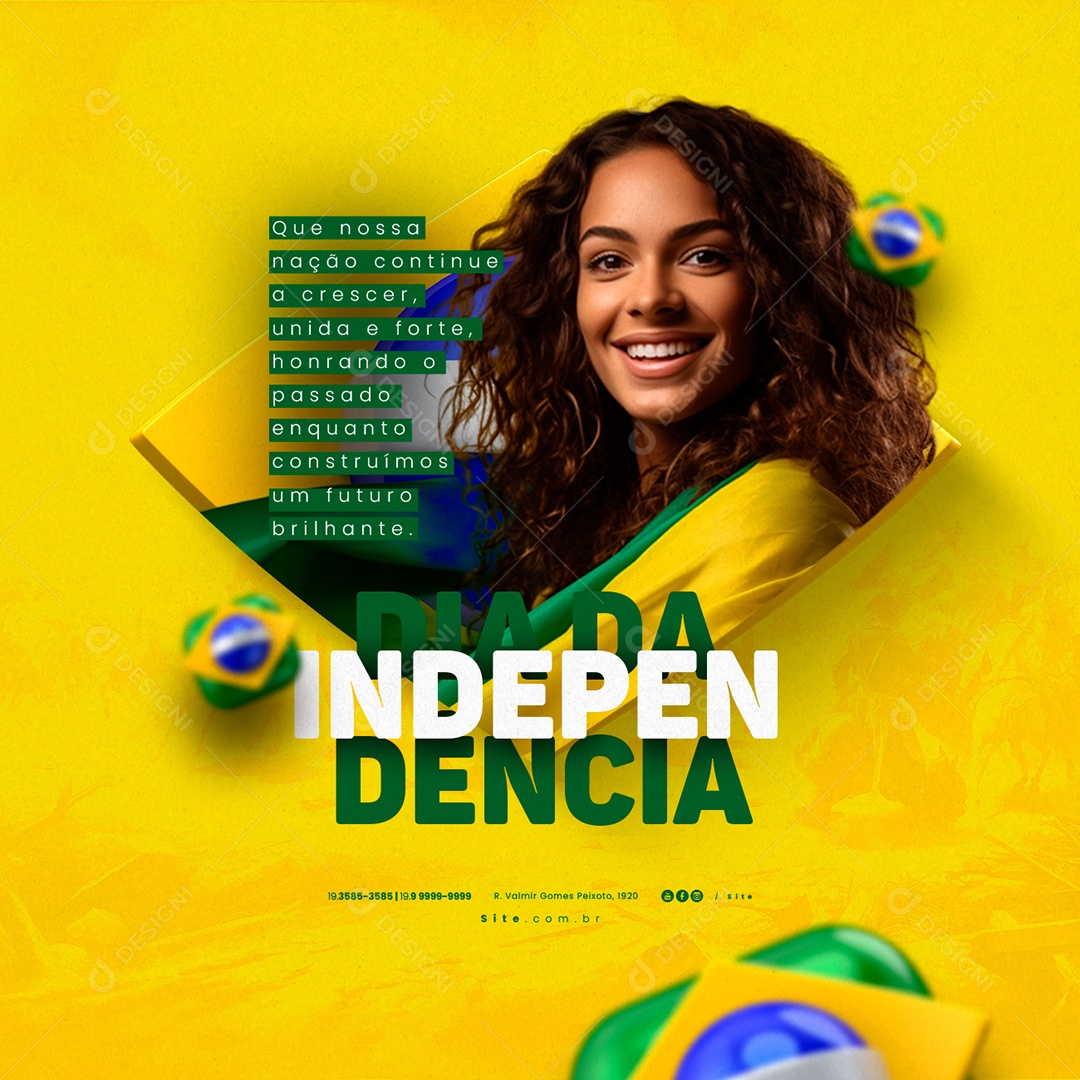 Dia Da Independência do Brasil Honrando o Passado Social Media PSD Editável