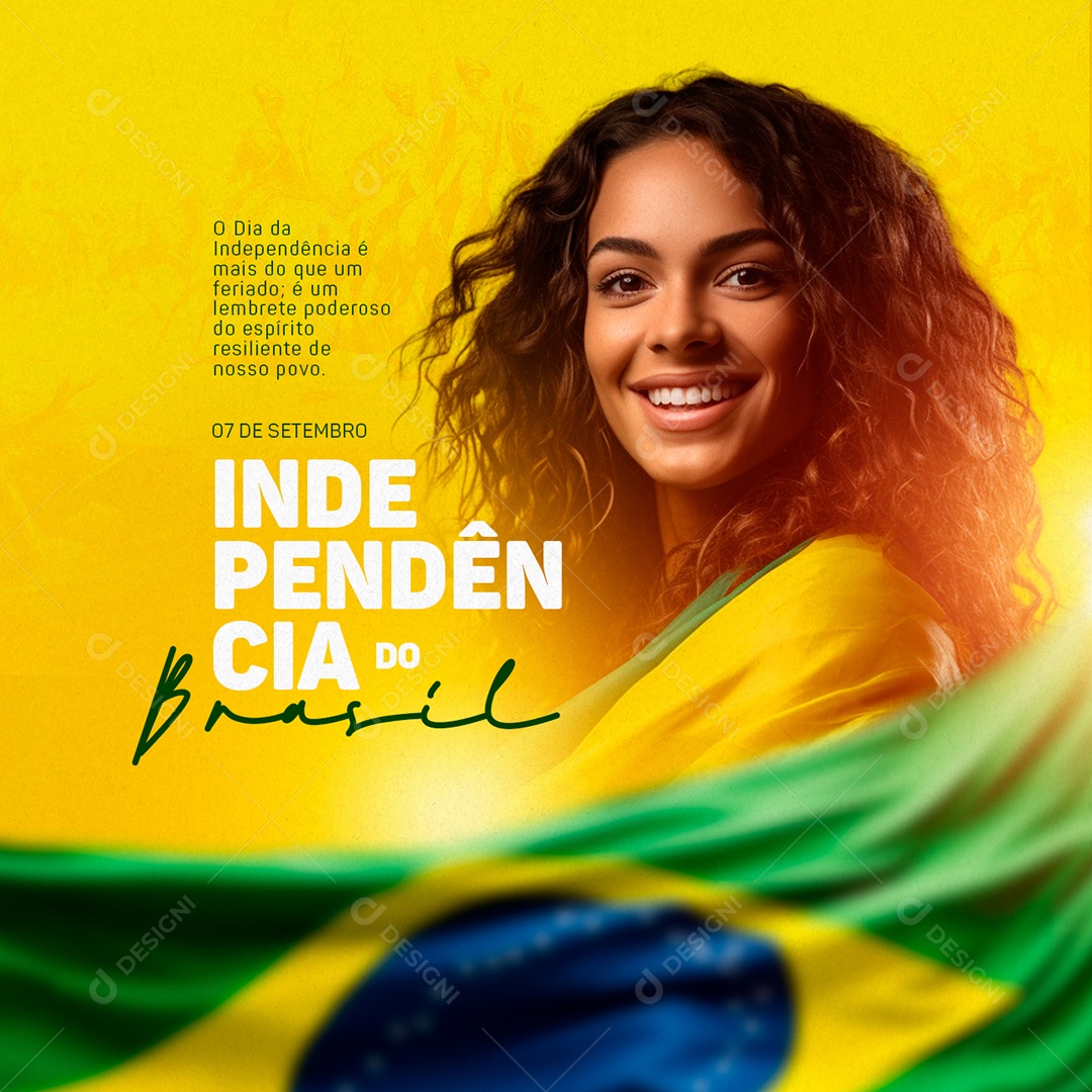 Dia Da Independência do Brasil é Um Lembrete Poderoso do Espírito Social Media PSD Editável
