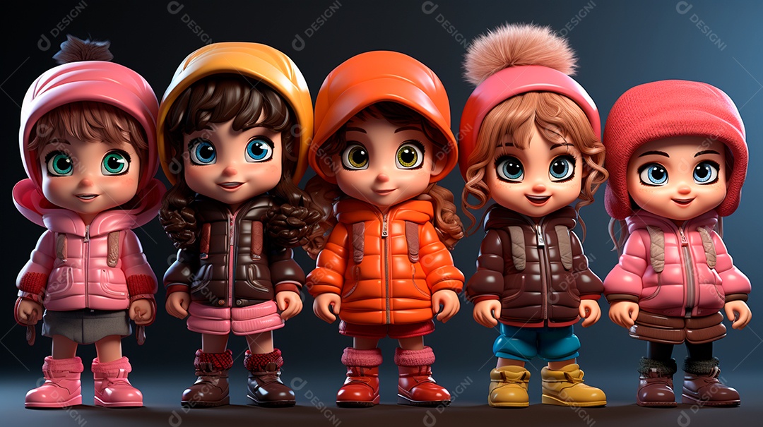 Desenhos de lindas crianças felizes