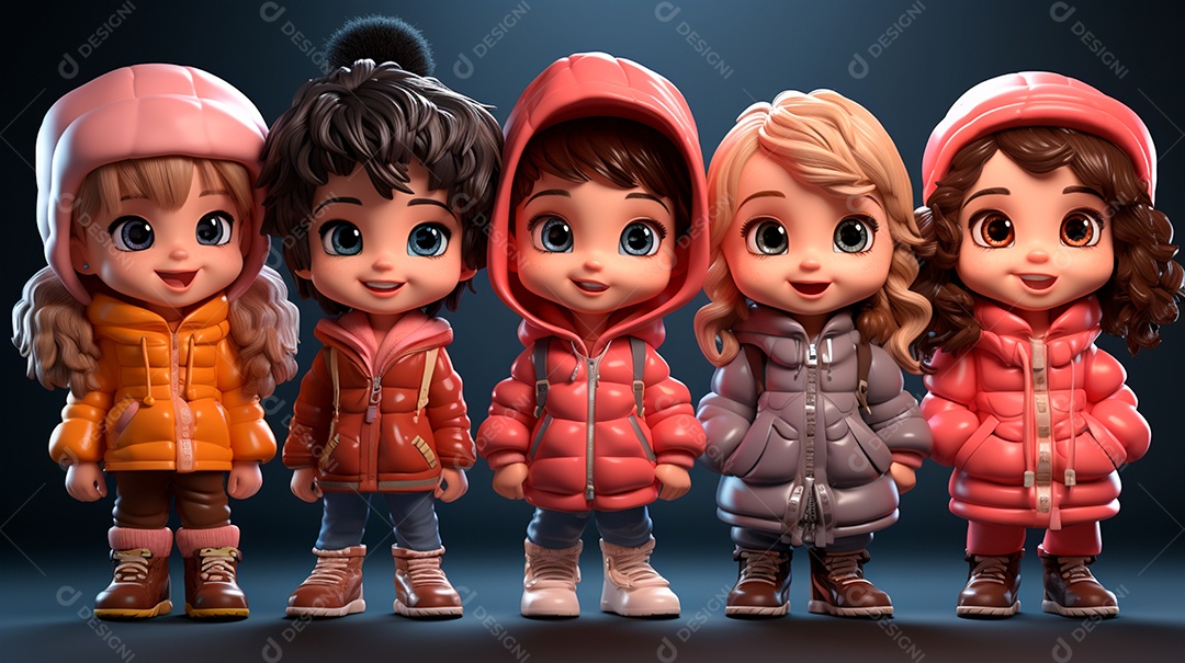 Desenhos de lindas crianças felizes