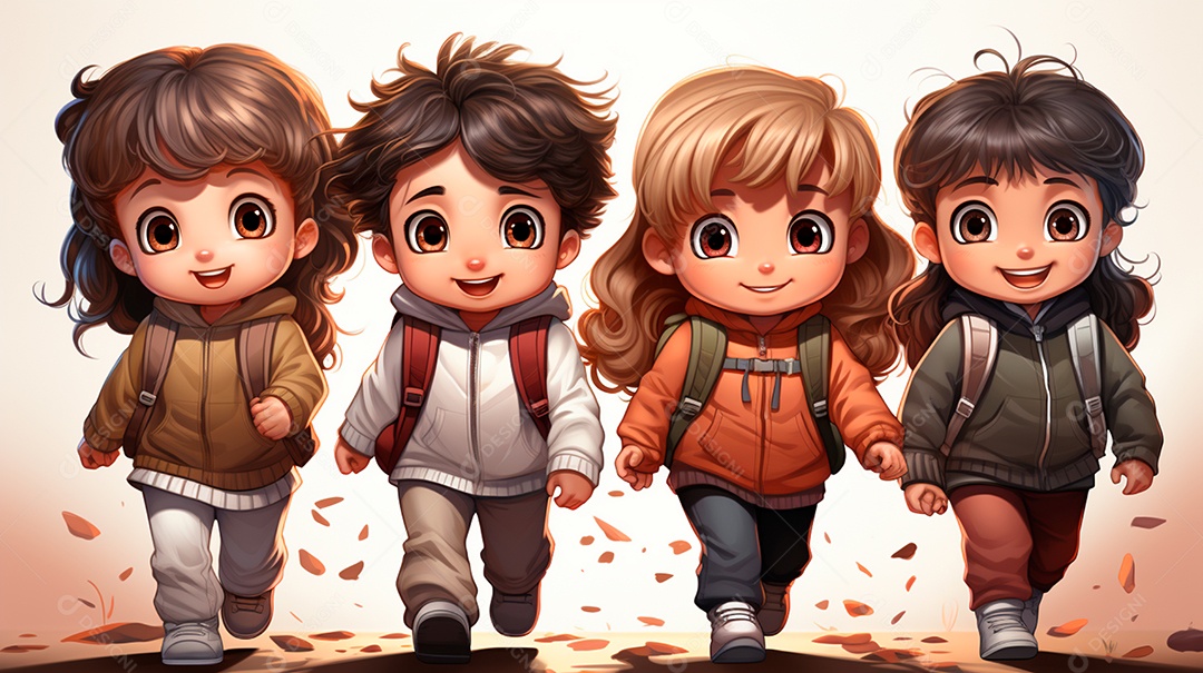 Retrato de lindas crianças felizes