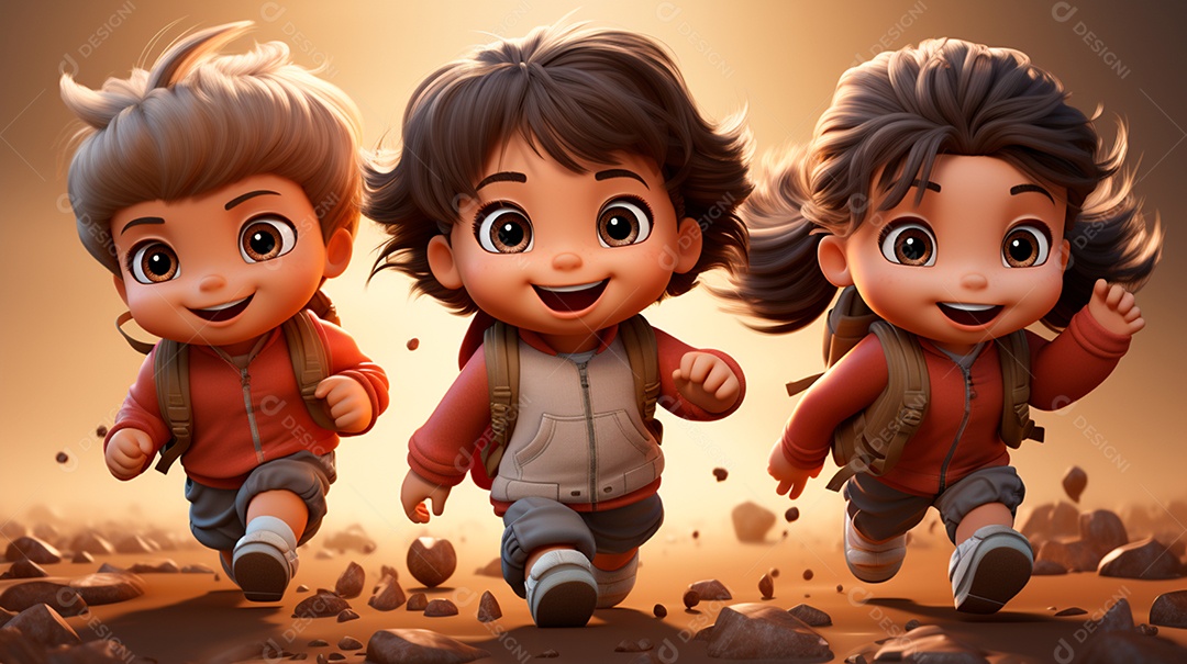 Retrato de lindas crianças felizes