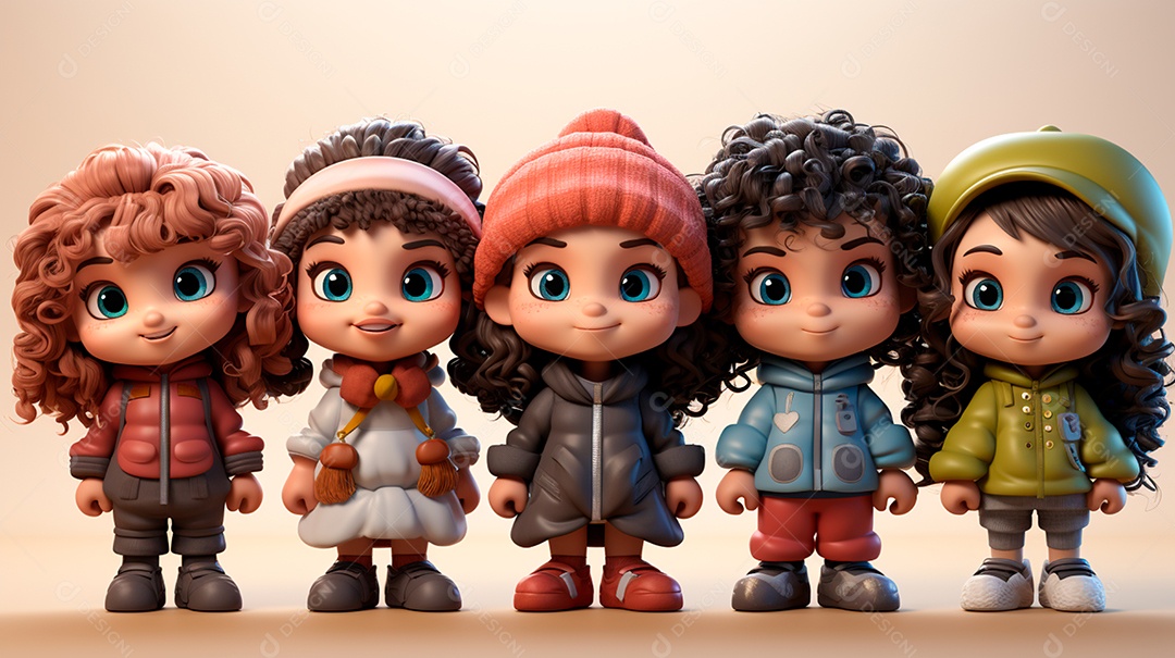 Retrato de lindas crianças felizes