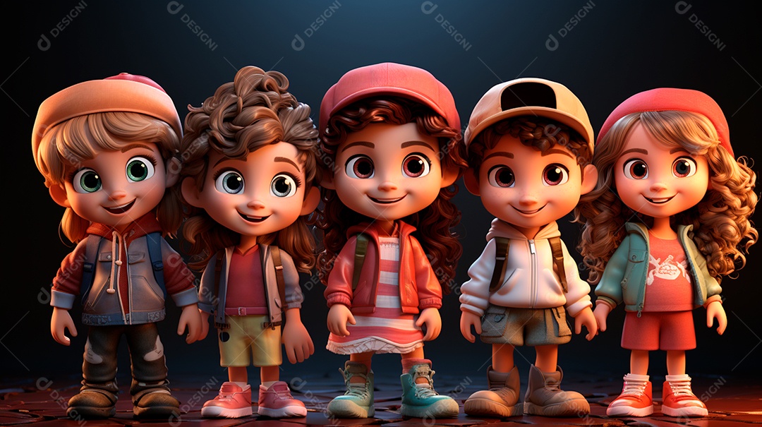 Retrato de lindas crianças felizes