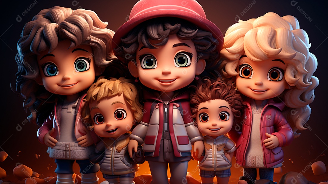 Retrato de lindas crianças felizes