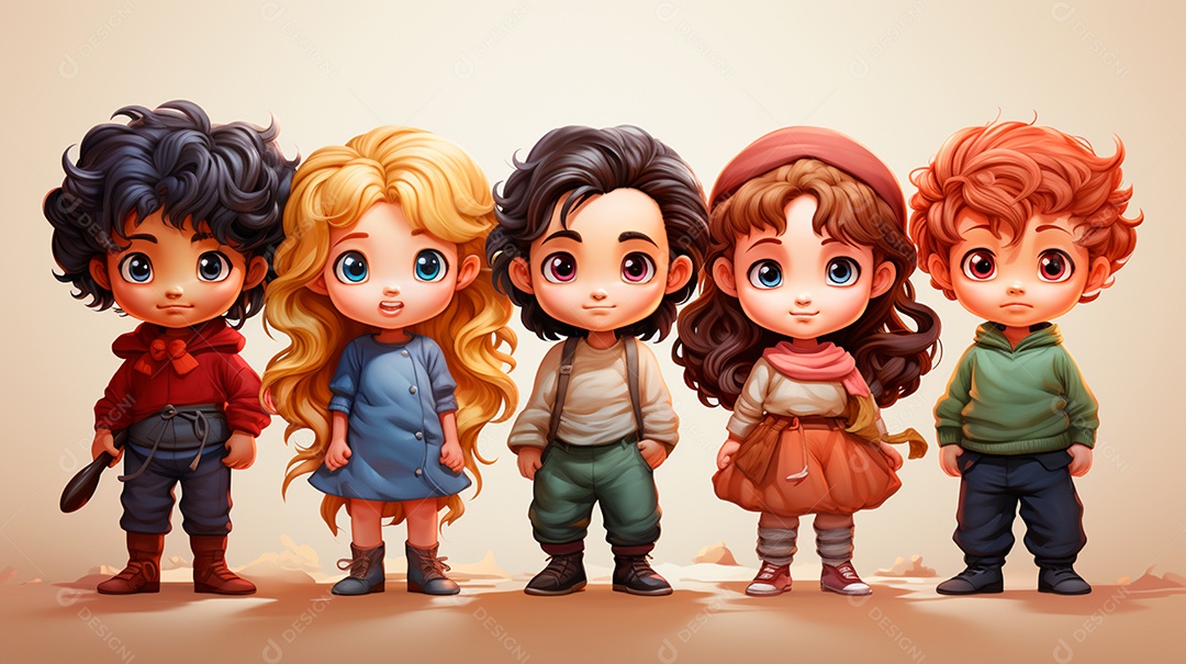 Retrato de lindas crianças felizes