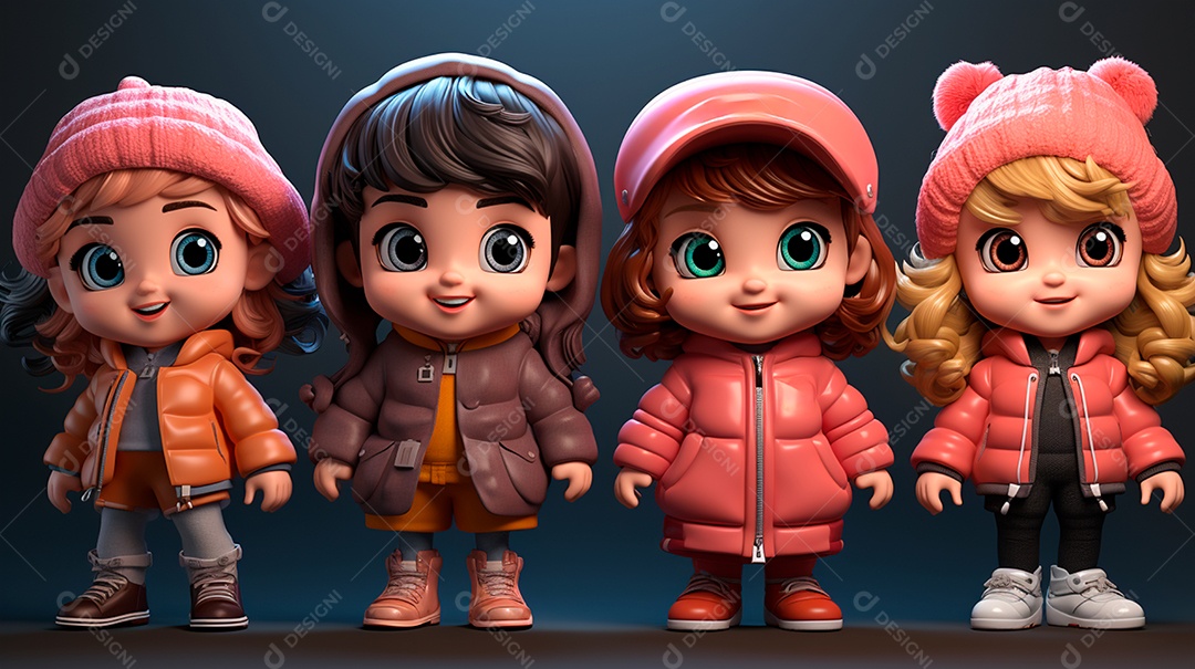 Retrato de lindas crianças felizes