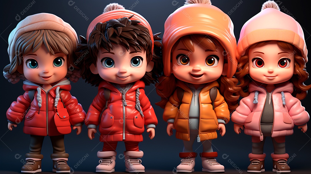 Retrato de lindas crianças felizes