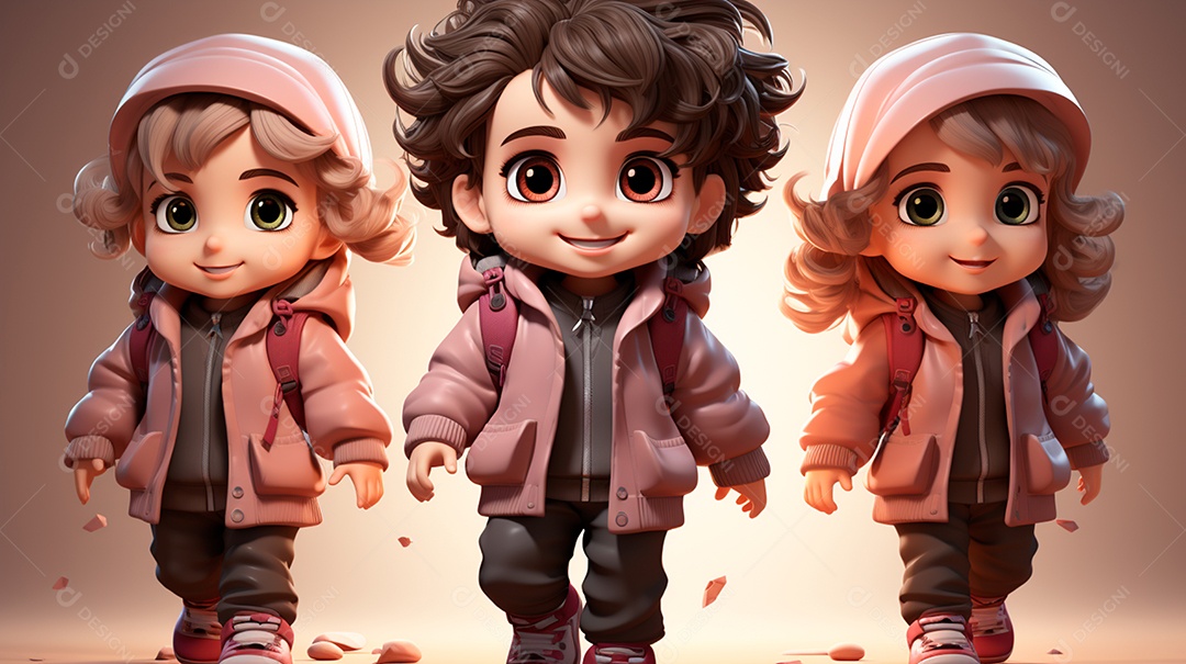 Retrato de lindas crianças felizes