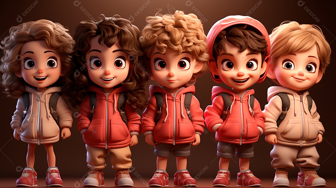 Retrato de lindas crianças felizes