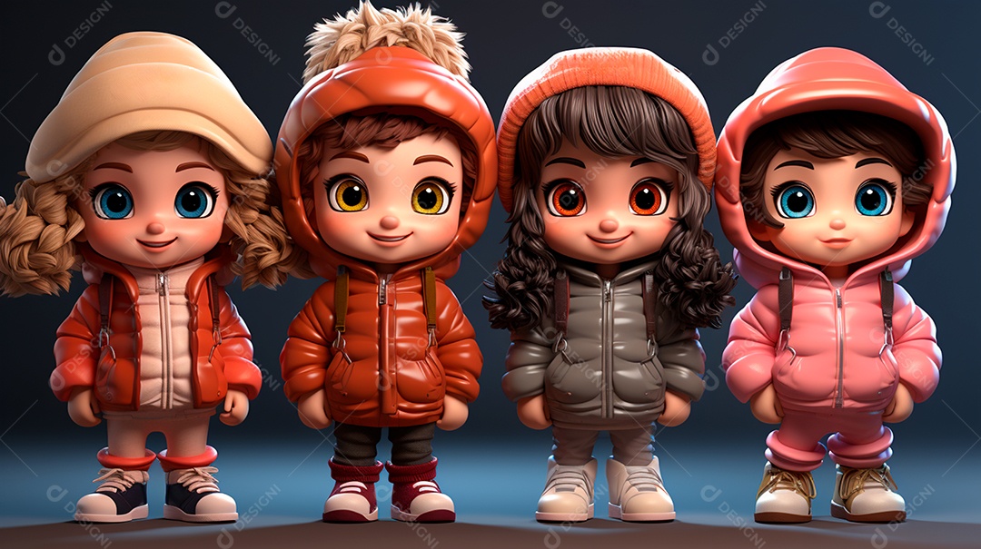 Retrato de lindas crianças felizes