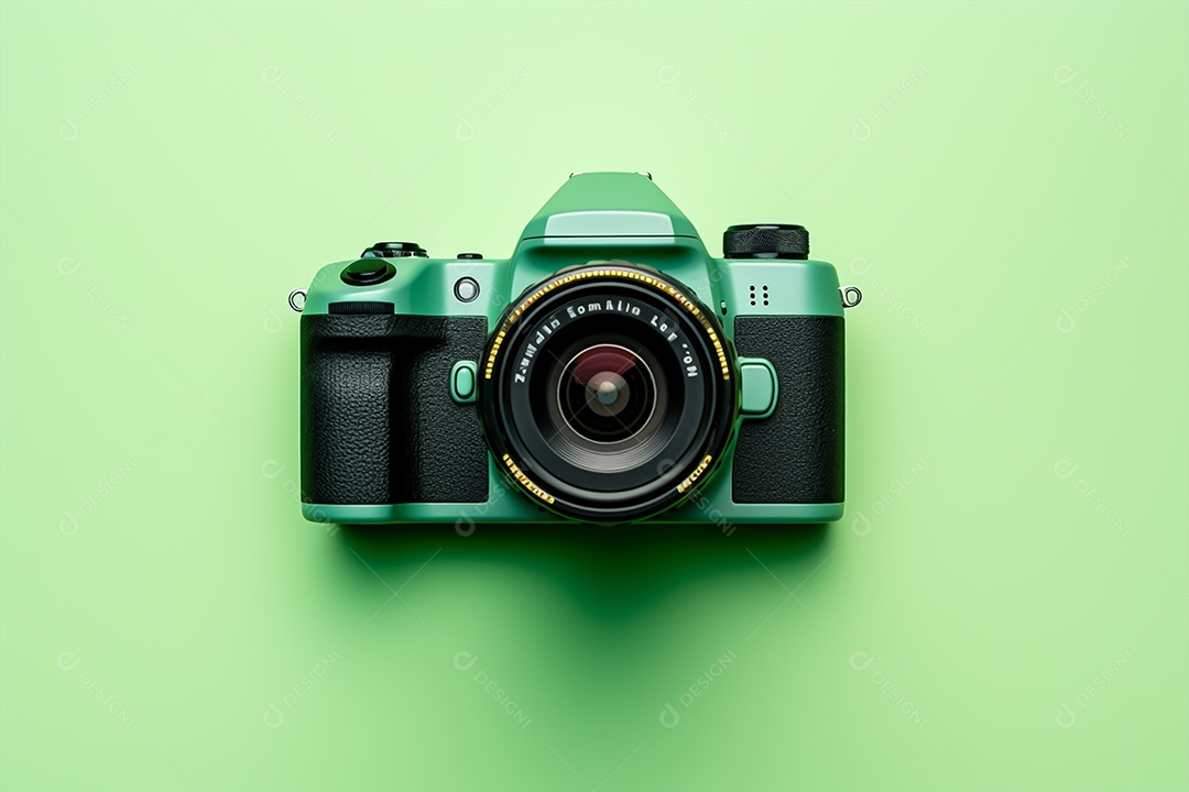 Câmera fotográfica sobre fundo isolado