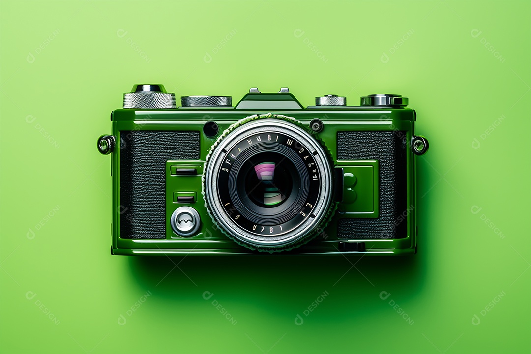 Câmera fotográfica sobre fundo isolado