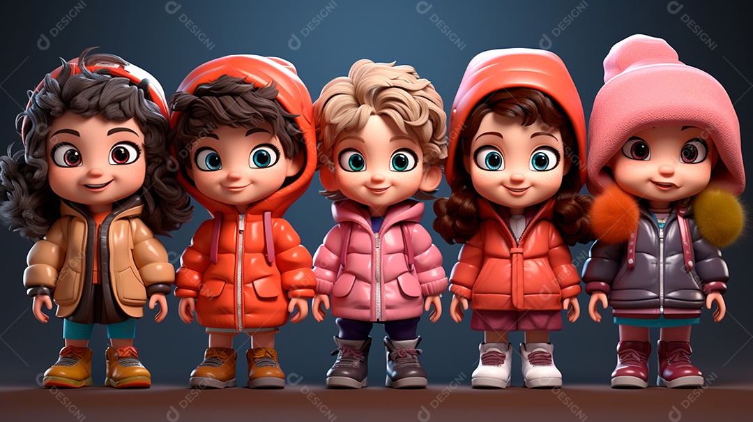 Desenhos de lindas crianças felizes