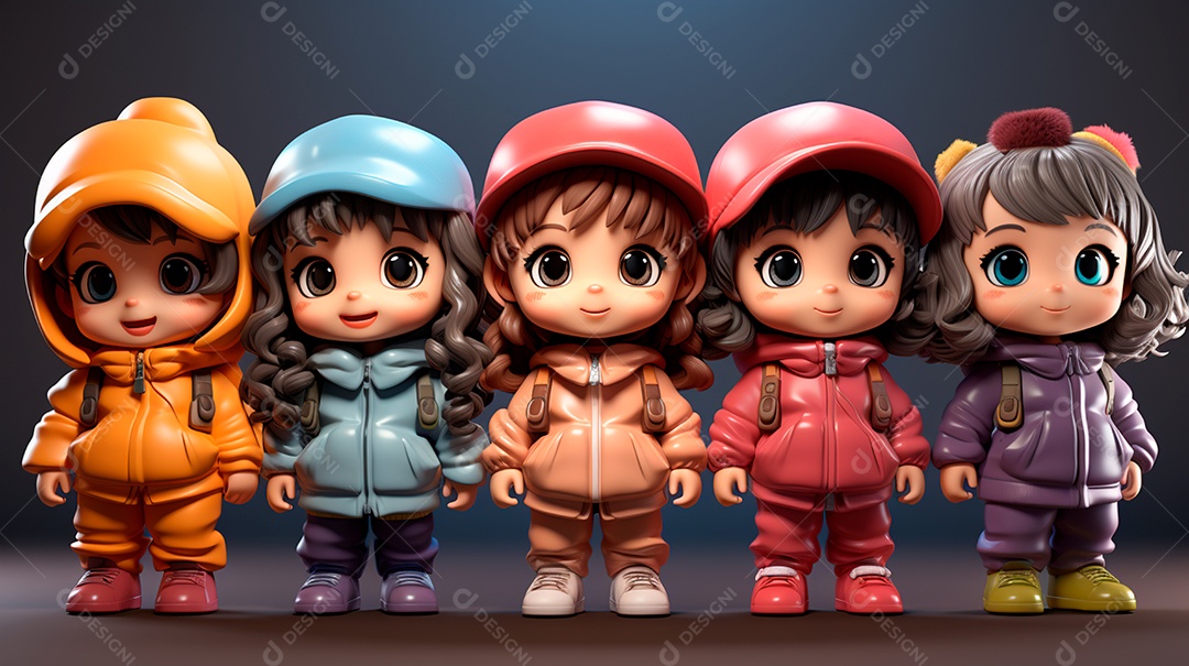 Desenhos de lindas crianças felizes