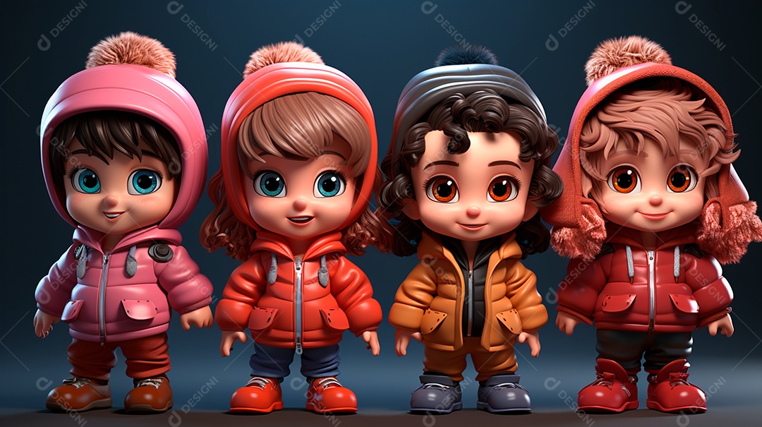 Desenhos de lindas crianças felizes