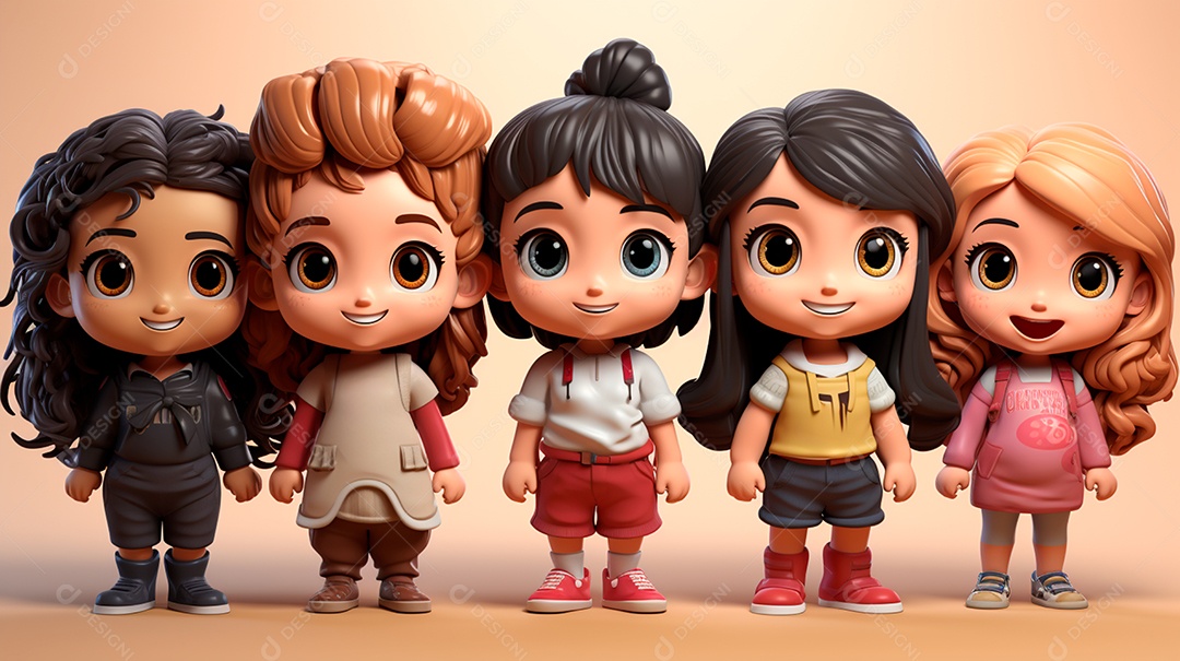 Desenhos de lindas crianças felizes