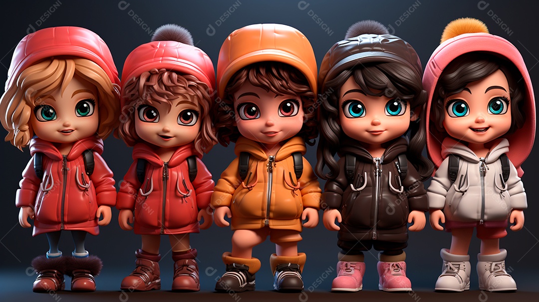 Desenhos de lindas crianças felizes