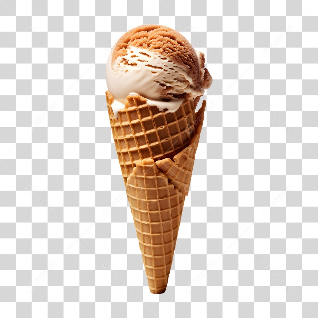 Casquinha com Delicioso Sorvete PNG Transparente