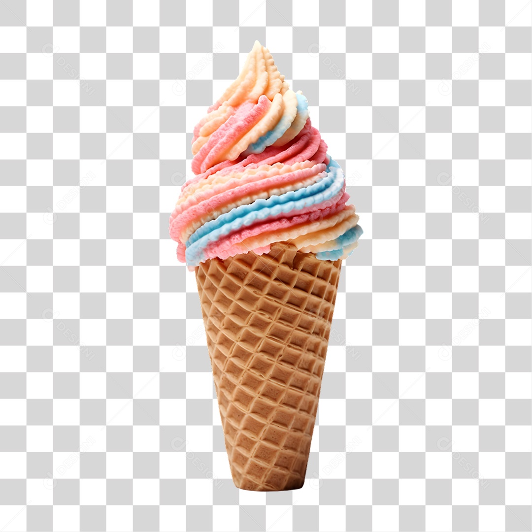 Casquinha com Delicioso Sorvete PNG Transparente