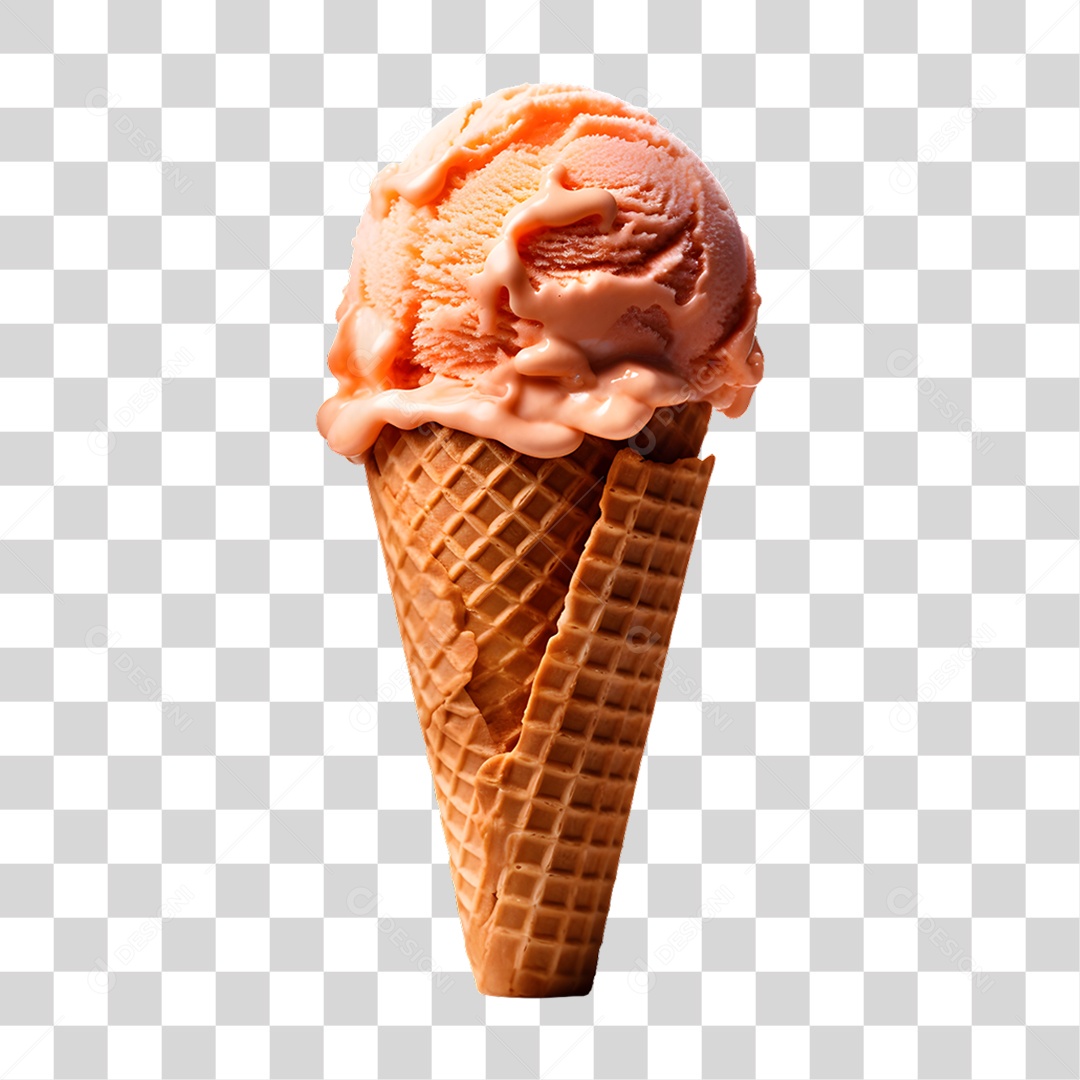 Casquinha com Delicioso Sorvete PNG Transparente