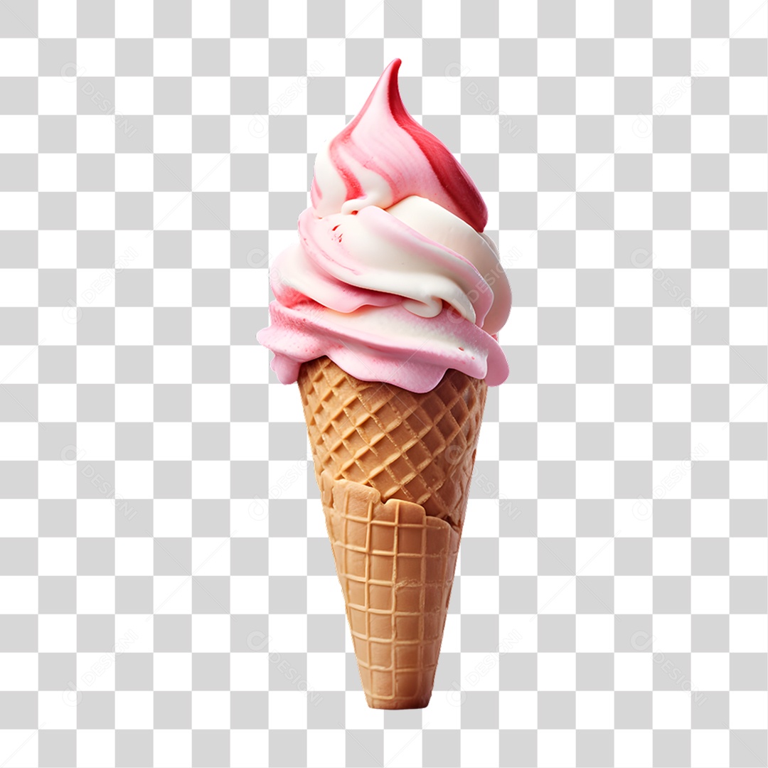 Casquinha com Delicioso Sorvete PNG Transparente